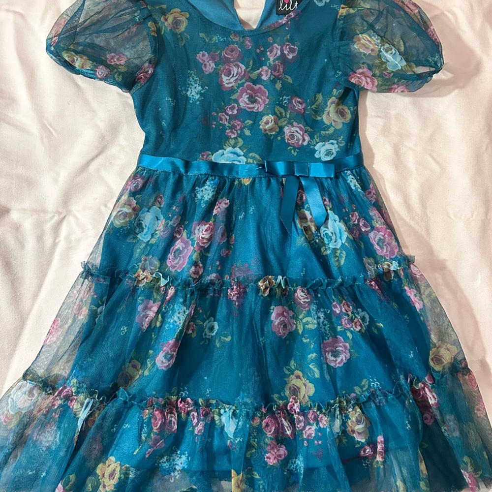 Blue floral dress for toddlers